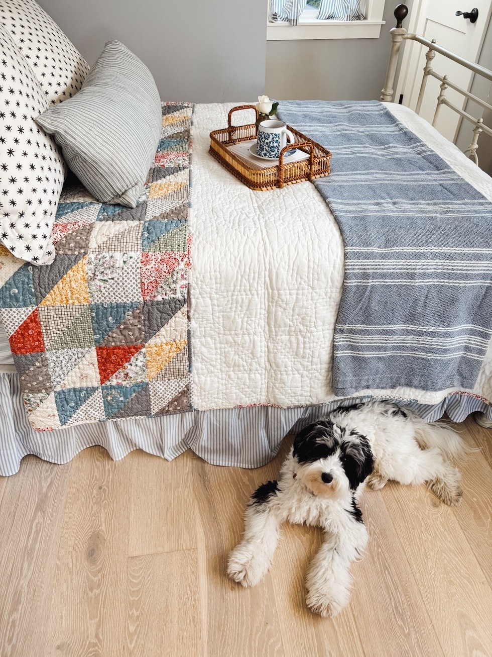 New hardwood floors make this room cleaner and more charming