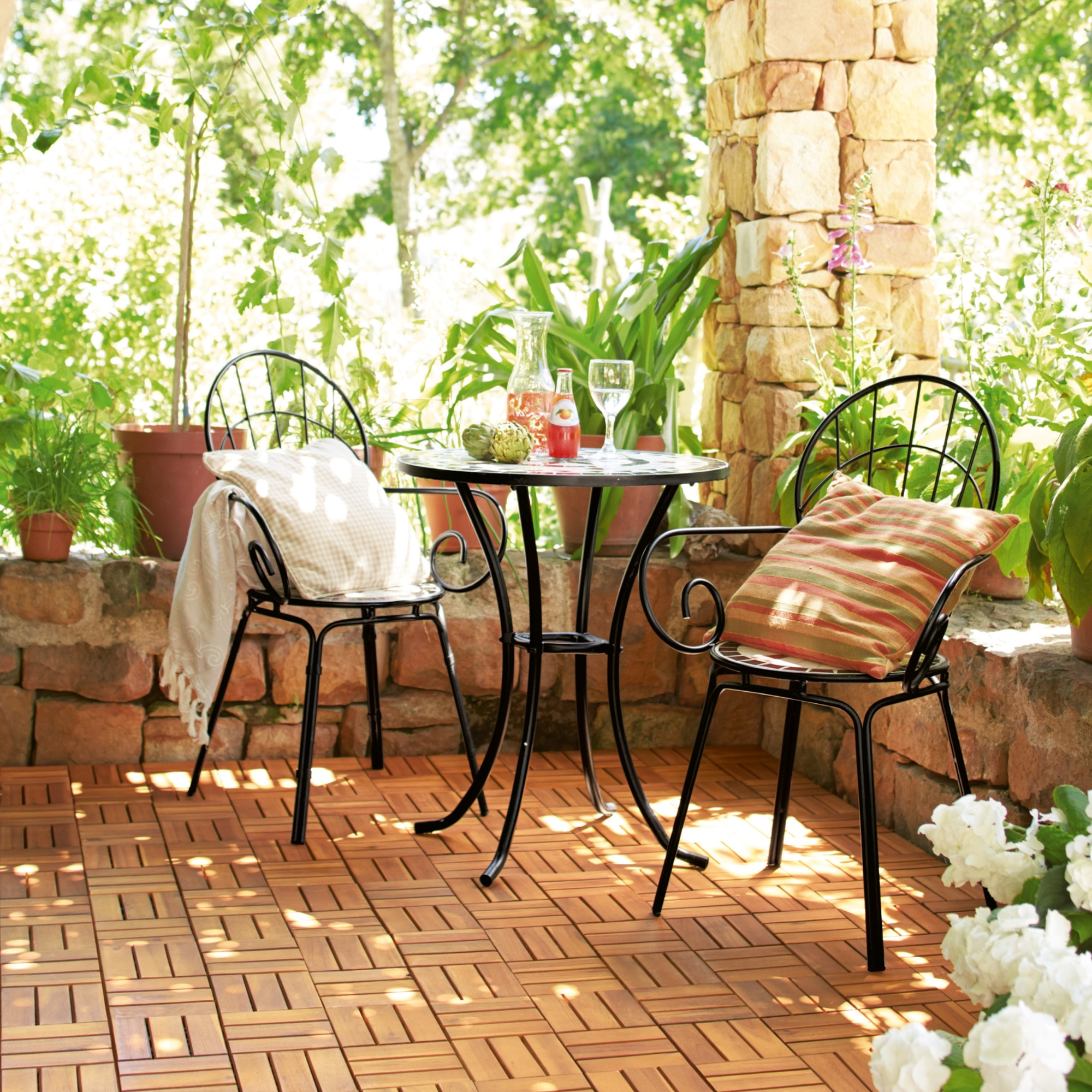 Livarno Home Wooden Decking Tiles - 9 Pack