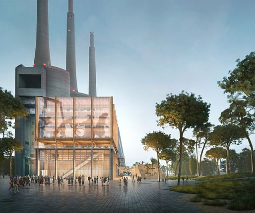 Transforma7on/Adap7ve Re-Use of Tres Xemeneies/Three Chimneys into Catalunya Media City. Image: Garcés de Seta Bonet Arquitectes and MARVEL