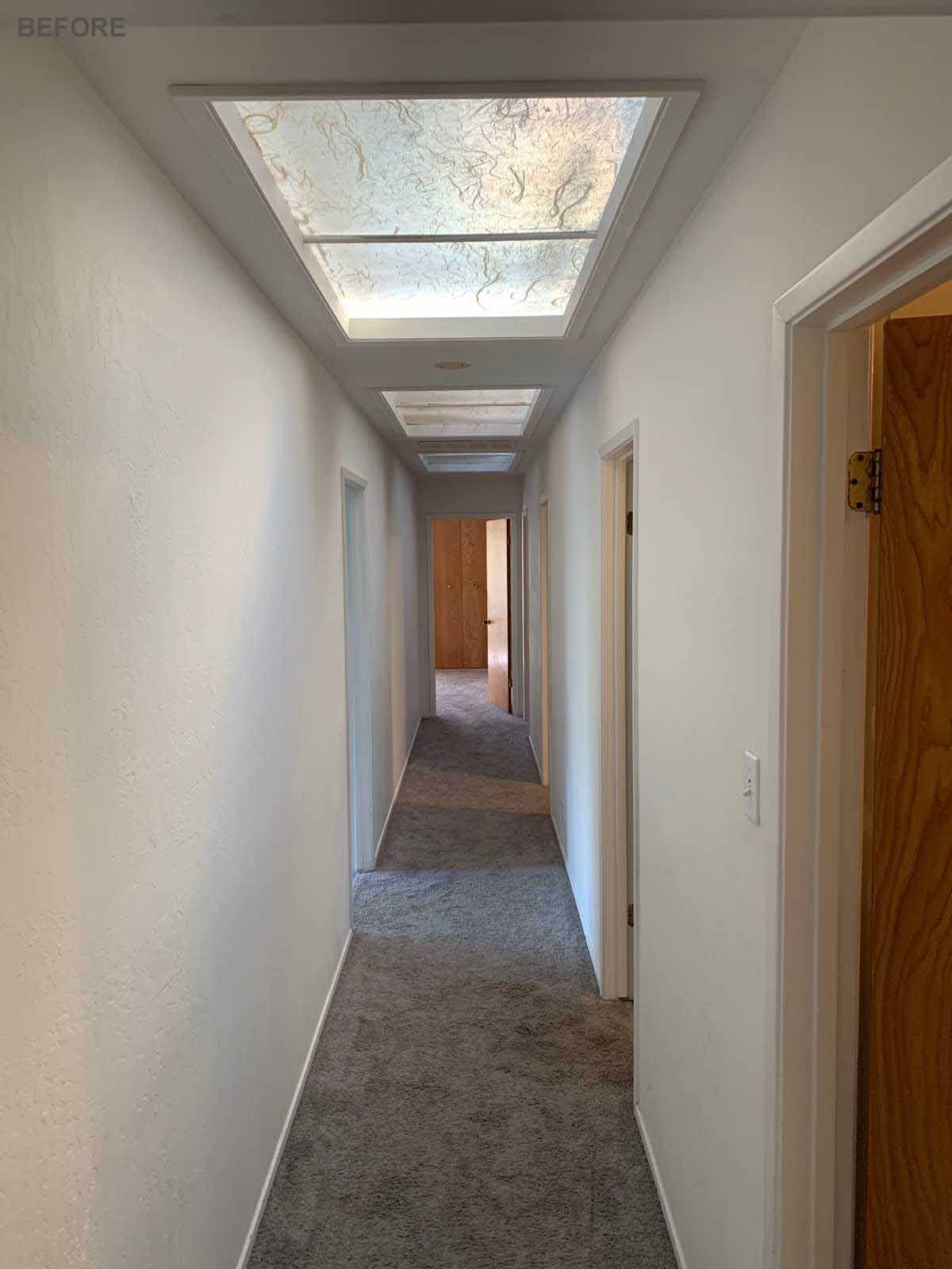 The hallway before the modern renovation.