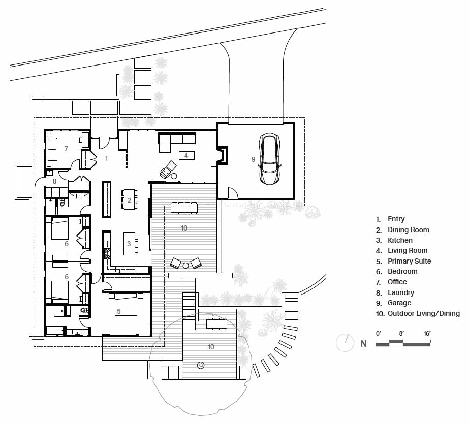 The floor plan of a renovated home.