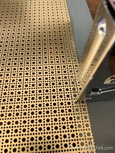 metal sheeting on cabinet doors