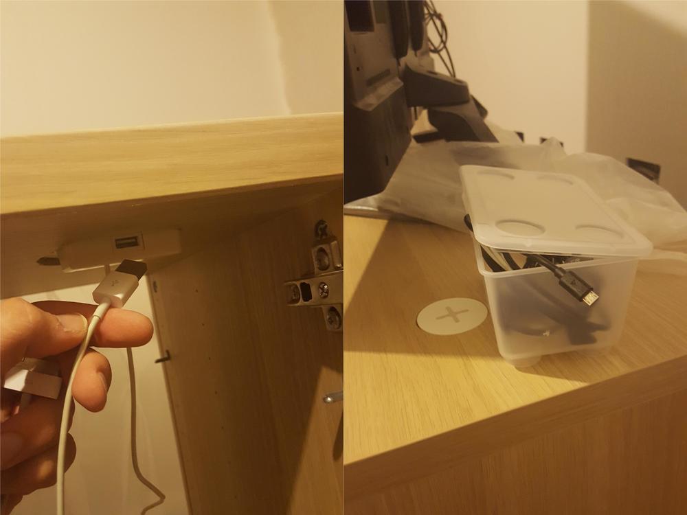 Wireless Charging Station embedded in IKEA BESTÅ