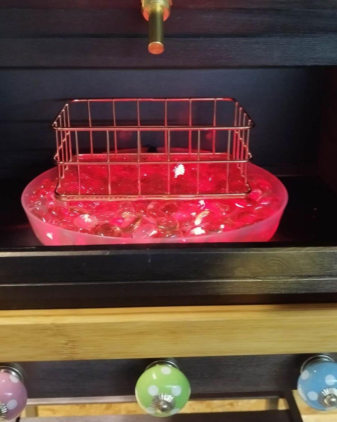 toy grill with LED lit stones for burning coal effect