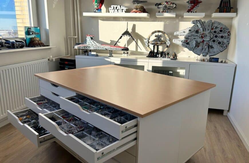 lego room with lego storage table