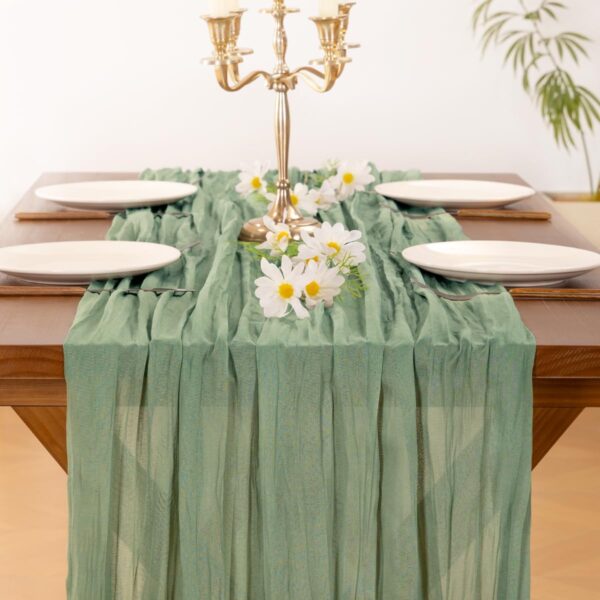sage green table runner