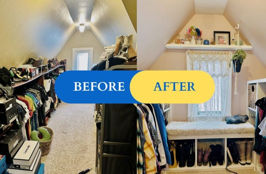 Kiss Wasted Space Goodbye With This Low Ceiling Storage Hack 22 ikea kallax closet hack before after