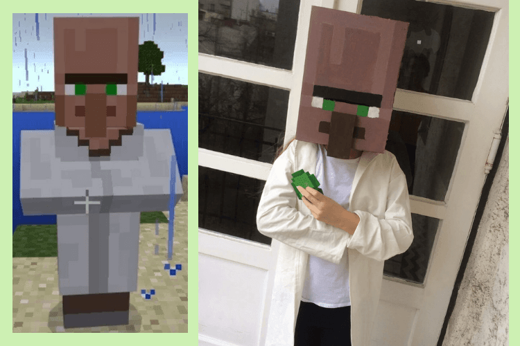 Minecraft Villager Costume in simple Swedish style