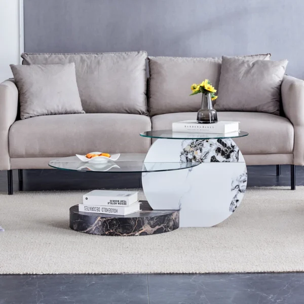 luxurious round nesting coffee table