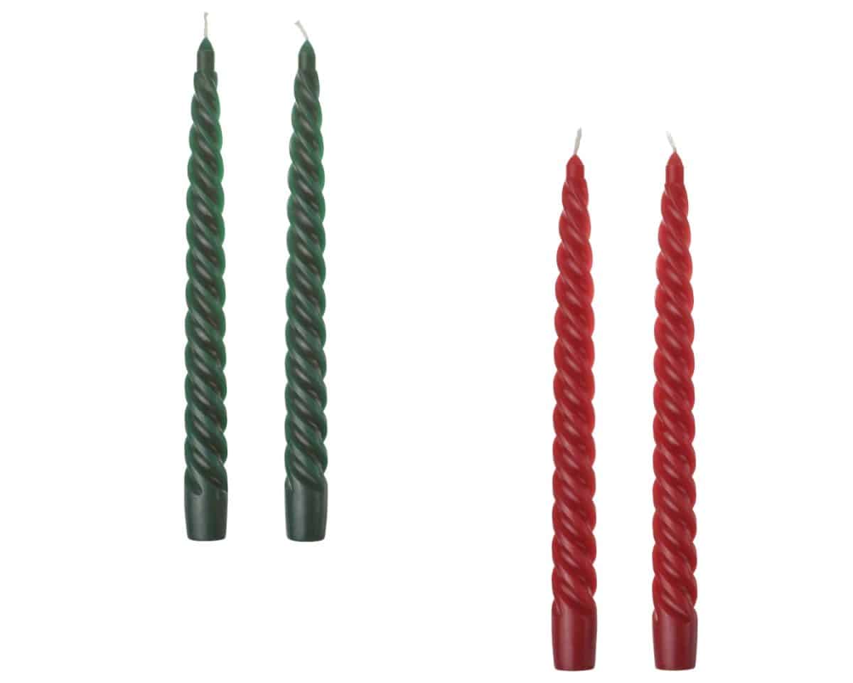 VINTERFINT Red and Green Taper Candles