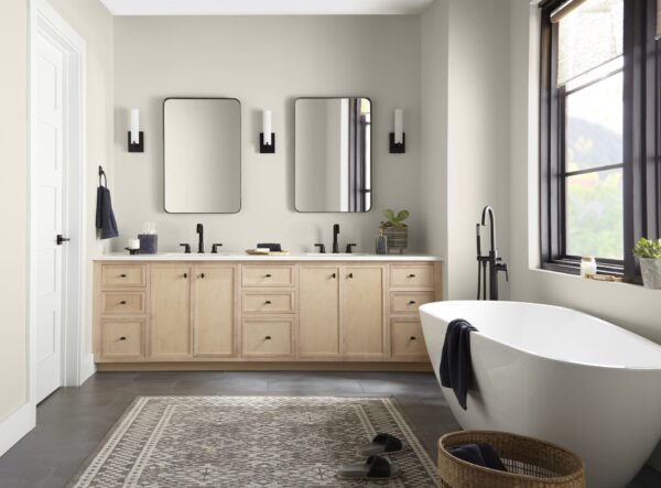 greige bathroom interior