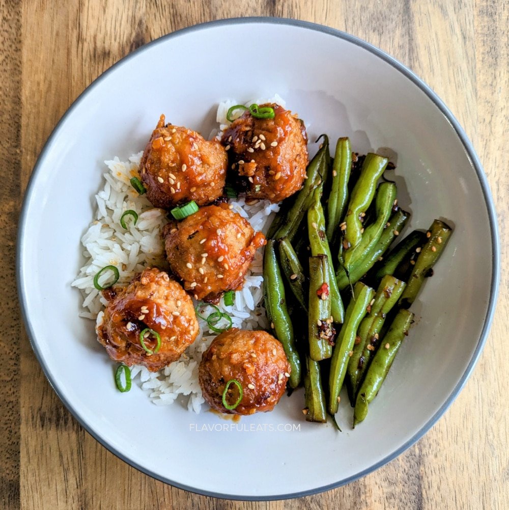 slow cooker spicy korean meatballs with rice recipe