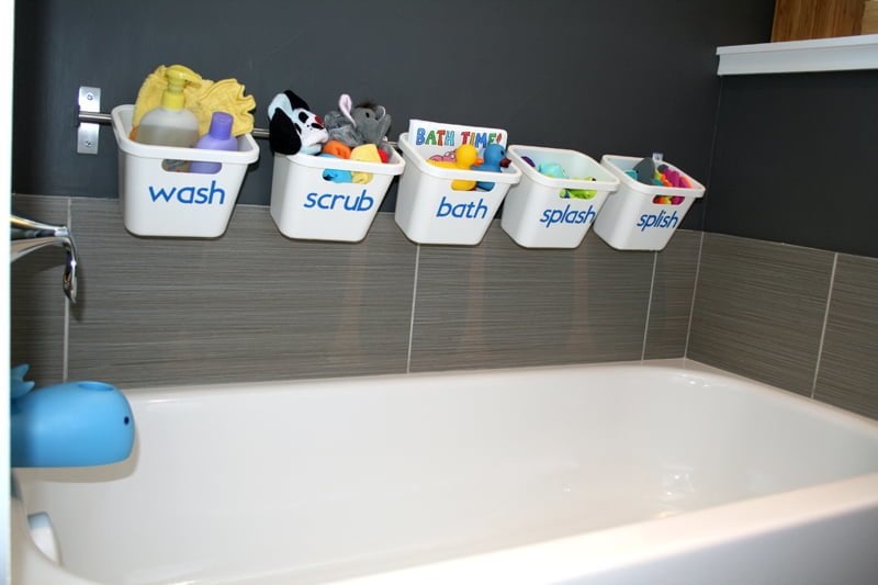 blue-i-style-IkeaGrundtalRailTubToyStorage2 - IKEA Hackers Bath Toy Storage