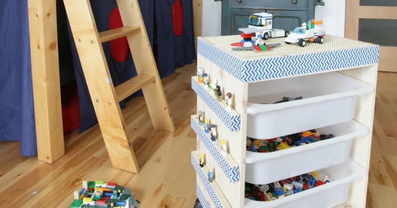 trofast-rolling-lego-table - IKEA Hackers LEGO Storage Cart