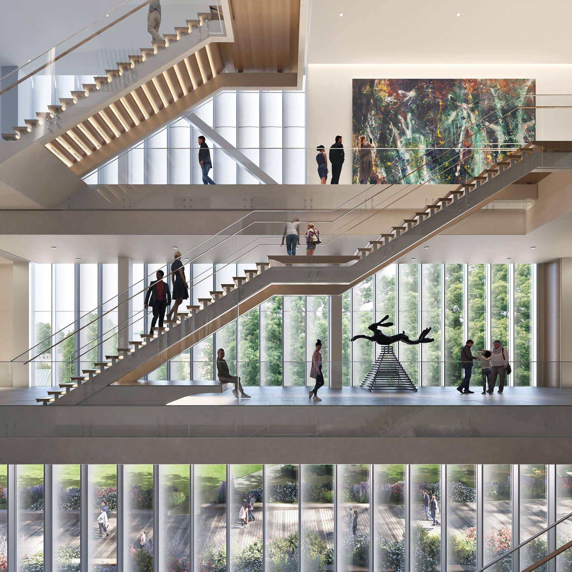 rendering of interior stairwell