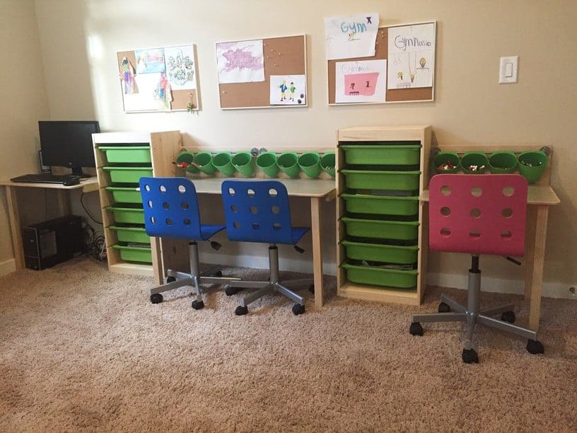 IKEA TROFAST kids arts and craft desk with storage