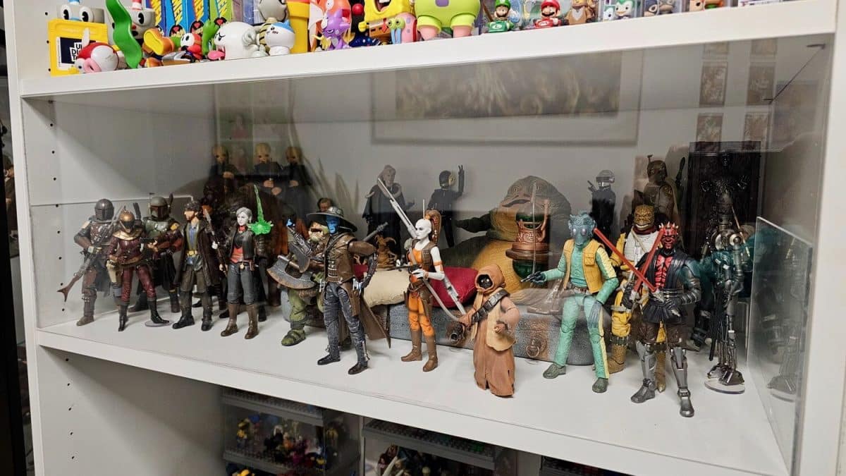 ikea billy bookcase display window hack 