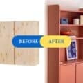 DIY IKEA IVAR side units for the cabinet to extend height of the cabinet and open shelving