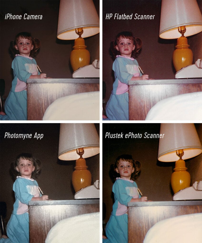 Side by Side Comparison of Photo Digitizing Techniques on Old Photo of Sherry